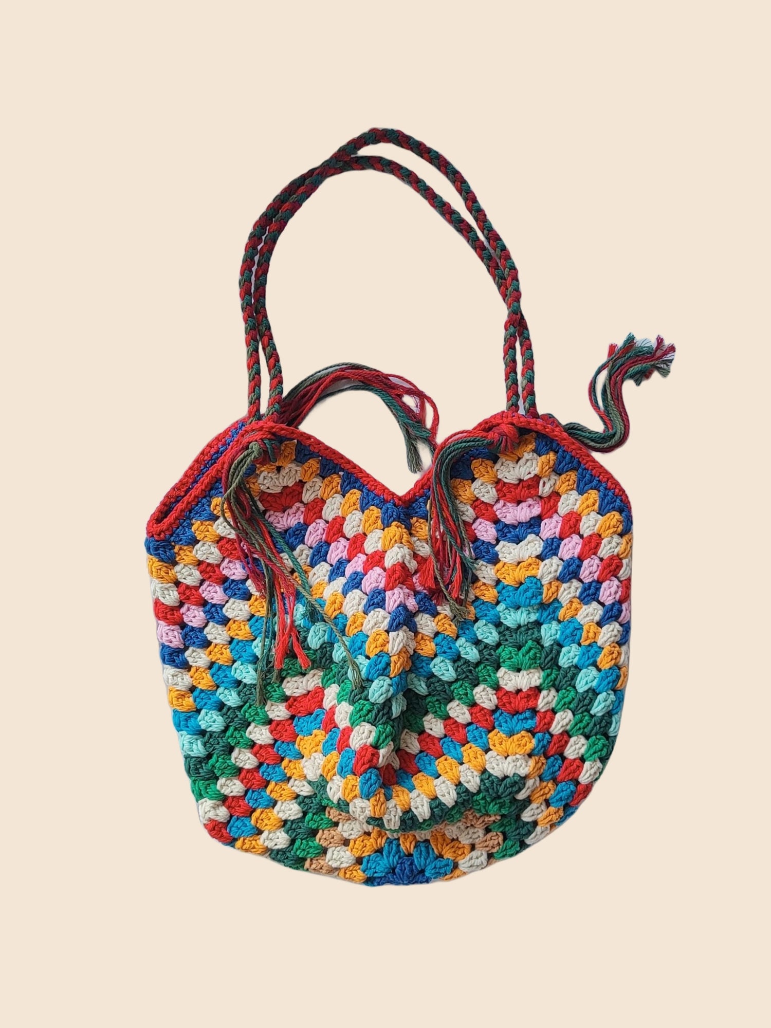 Handmade Crochet Rainbow Hobo Bag